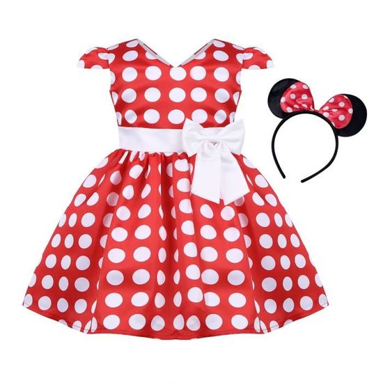 Robe à Pois Bébé Fille Enfant Noël - Robe de Soirée Déguisement de