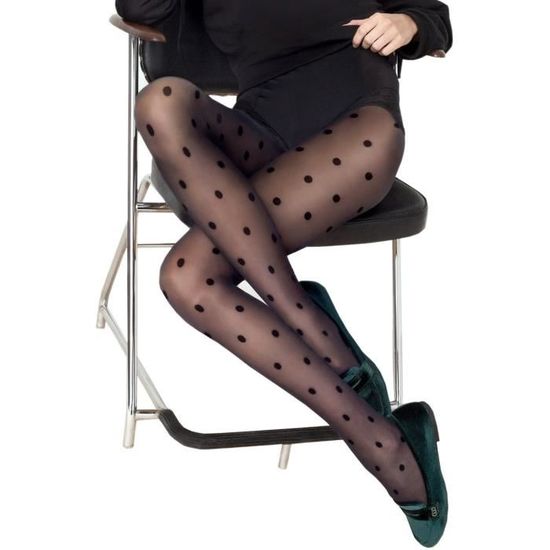 Collant Fantaisie Chesterfield Noir Taille 3/4 - Effet Douceur 21 Deniers, Neuf Avec étiquettes