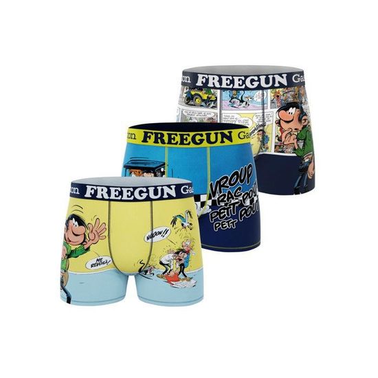 Lot De 3 Boxers Microfibre Homme Gaston La Gaffe Gaston Lagaffe Imprime Freegun