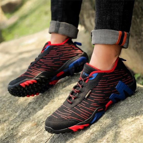 Baskets Pour Homme En Maille Respirante – Chaussures De Sport Légères D’été – Semelle Souple Et Amortissante – Pour Running, Fitness, Loisirs – Couleur Unie
