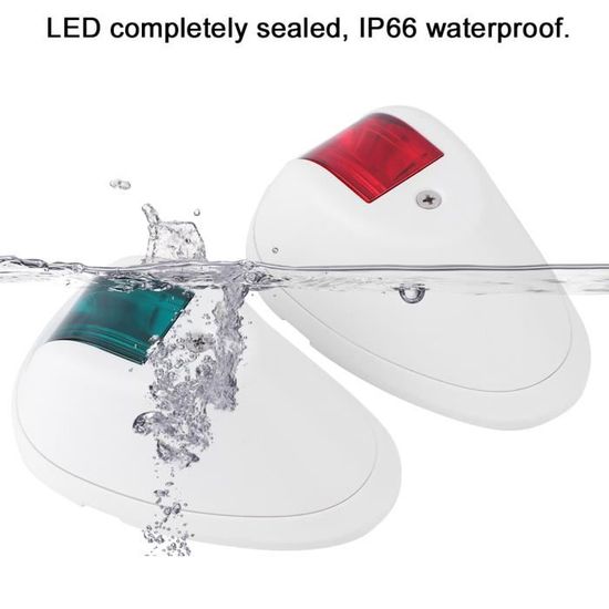 Feux De Navigation Marine Aramox - DC12V 3W LED - Rouge Et Vert - Étanche IP66 - Pour Bateaux