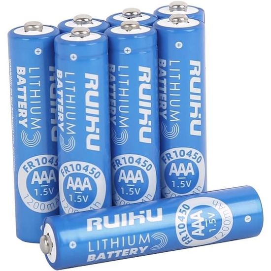 Aaa Lithium Batteries, 8 Unité Lithium Iron Triple A Batteries, 1.5V 1200Mah Longer Lasting Aa