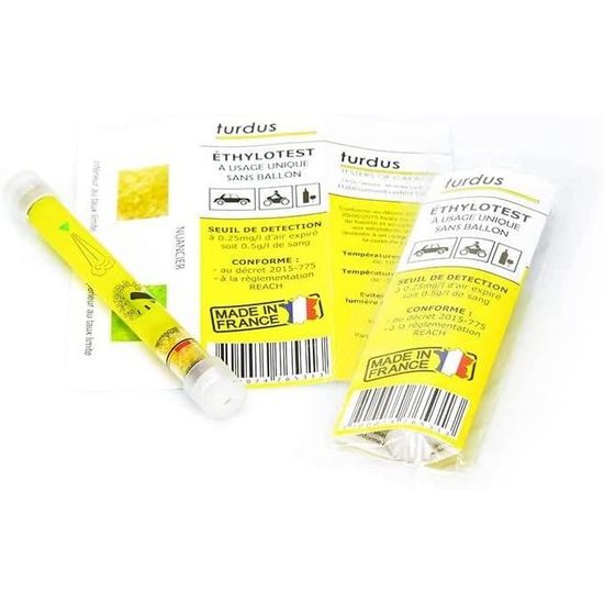Éthylotest Jetable Paperlin - Lot De 20, Double Seuil 0.2 & 0.5 G/L, Conforme NF, Fabriqué En France