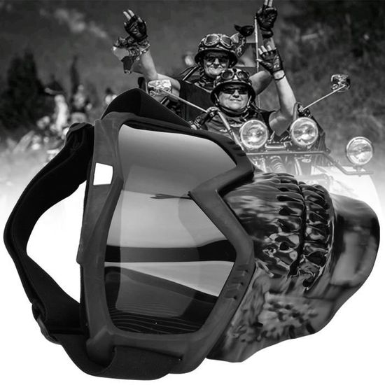 Lunettes De Protection Moto - Masque Pour Casque 3/4 Ouvert, Anti-UV, Anti-Poussière Avec Boucle Ajustable (Transparent)