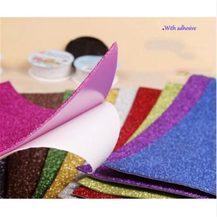 Uhat Lot De 10 Feuilles A4 Mousse EVA Pailletée 2 Mm - Loisirs Créatifs Enfants