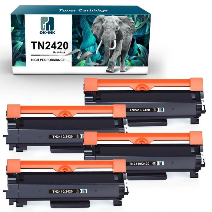 SMARTOMI 2PK Cartouches De Toner Noir Compatibles TN2420 TN2410 Brother TN2420 Utiliser Brother HL-L2350DW MFC-L2710DW DCP-L2530DW HL-L2375DW DCP-L2510D HL-L2370DN(avec Puce, 3000 Pages