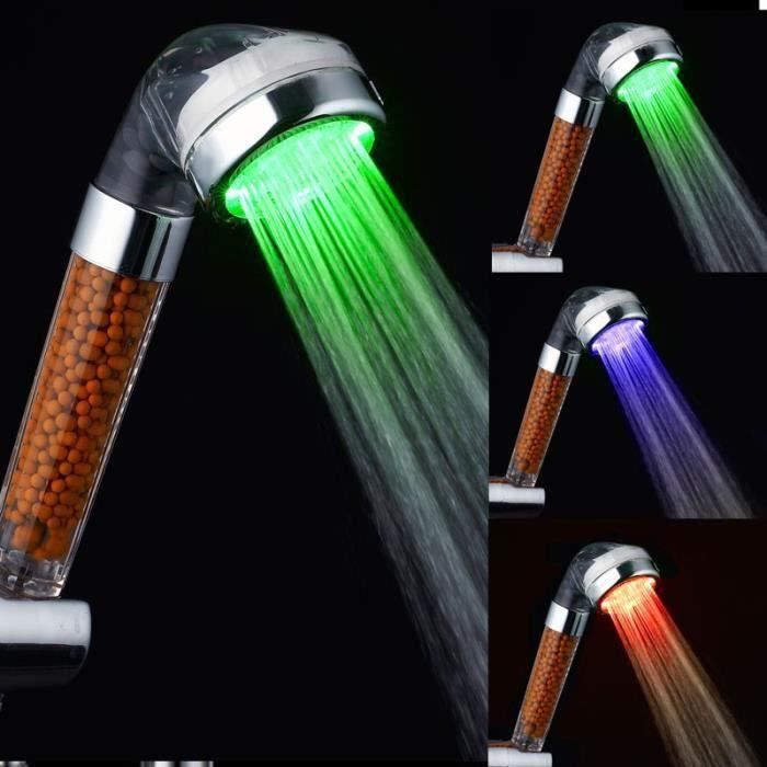 Douche LED magnétique Balnéothérapie Déchloration douche pomme de douche sous pression