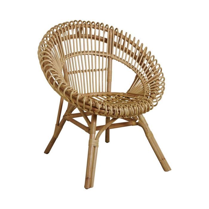 Fauteuil soleil en rotin - 76 x 66 x 80 cm