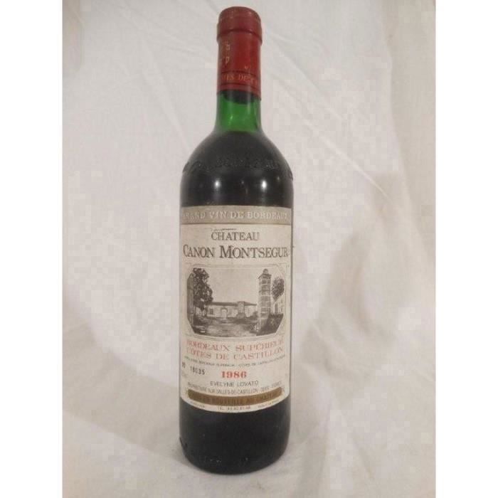 côtes de castillon château canon montségur evelyne lovato rouge 1986 - bordeaux