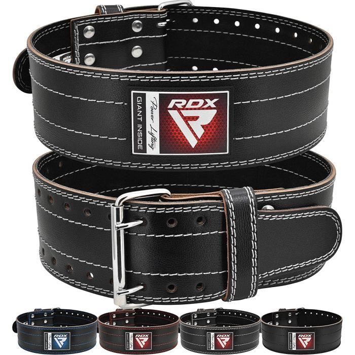 RDX Ceinture de Musculation 4” Cowhide Cuir Réglable Support Dos Lombaire Ceinture D'haltérophilie, Blanc, S