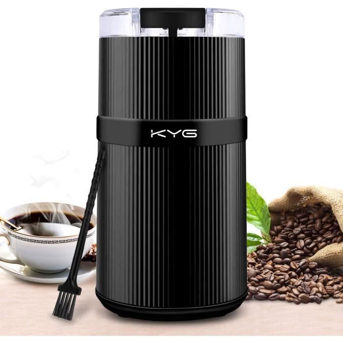 KYG Moulin à Café Électrique, Mini Broyeur à Café pour Graines de Lin, Semences de Café, Noix, Poivre, Épices et Autres avec Lames e