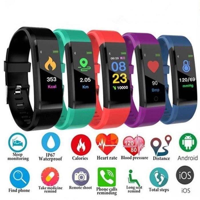 2019 Fitness Montre Intelligente Fréquence Cardiaque Tracker Activité pour les Femmes-Hommes-Enfants Android iOS étanche IP6 B26678