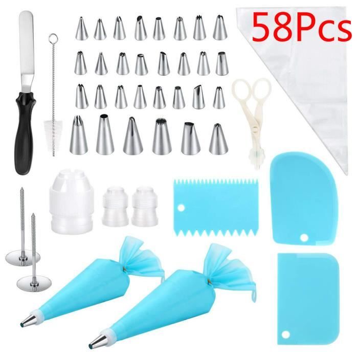 Douilles À Pâtisserie Pour Décoration De Pâtisserie, Acier Inoxydable Douilles Patisserie Kits, Kit De Décoration De Gâteau -58Pcs