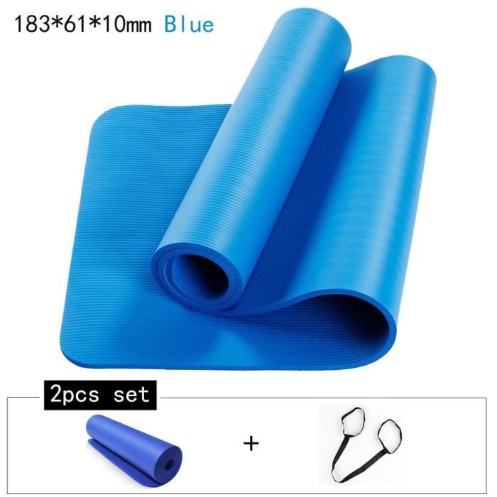 Tapis de sol,Tapis de Yoga et de sport environnemental en NBR EVA, antidérapant, couleur unie, pour débutant, - Type 2pcs Blue 10mm