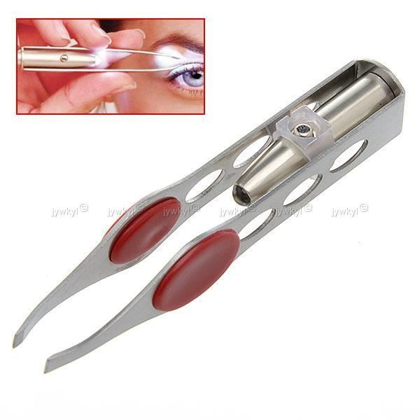 Pince Pincette à Epiler avec Lampe lumière LED pour Sourcil et Maquillage