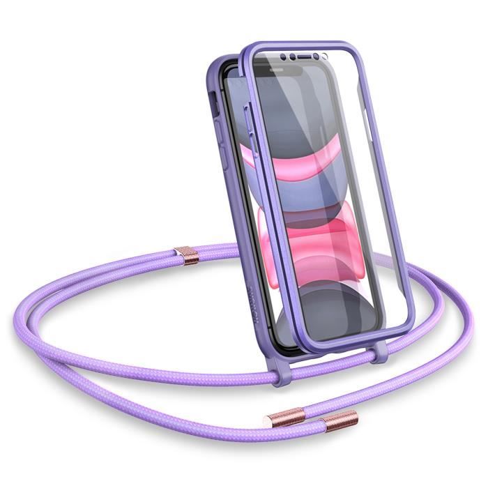 Supgear coque antichoc 360 bumper housse cover Intégrale anti-choc bumper iPhone 11 violet