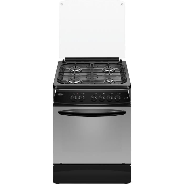 Brandy Best BCGEC60N Cuisinière noire 60cm 4 gaz four multifonctions auto-nettoyant