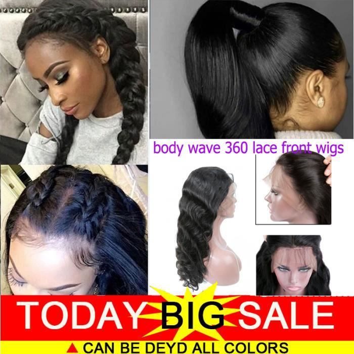 perruque bresilienne femme 360 lace wig REMY 12pouces=30cm 100% cheveux naturels humains 150% densité body wave