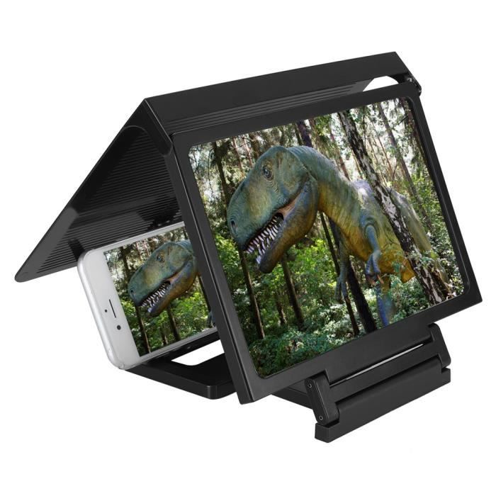 GOTOTOPLoupe d'écran de téléphone portable Support de loupe vidéo 3D HD Agrandir l'écran Noir