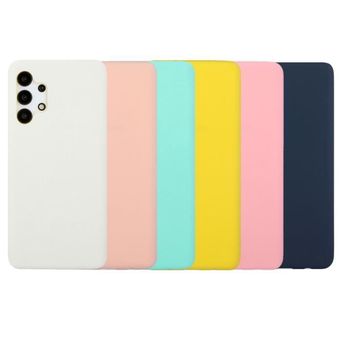 Lot de 6 Coque Samsung Galaxy A32 4G Étui Silicone Souple et Fin Housse Blanc Orange Bleu Ciel Jaune Rose Bleu Foncé
