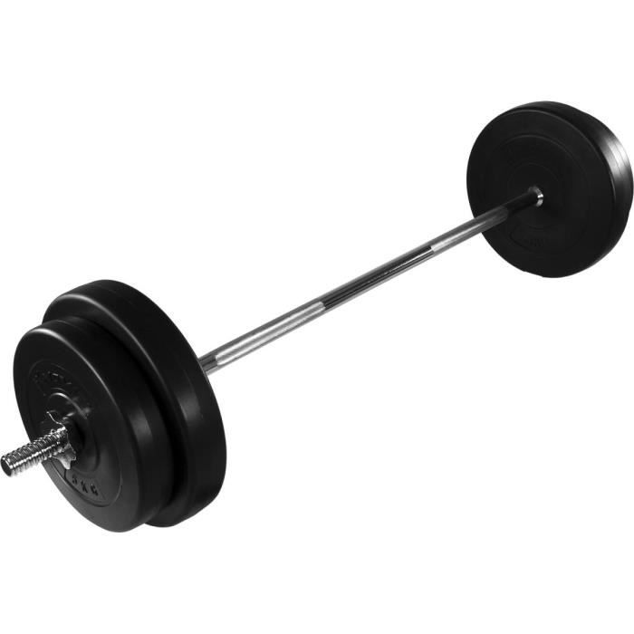 MOVIT Haltère long de 30 kg - 121,5 cm (2 x 5 kg + 2 x 7,5 kg)