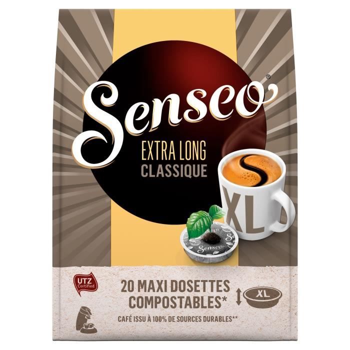 SENSEO Café Dosettes Extra Long Classique - Lot de 10 x 20 dosettes