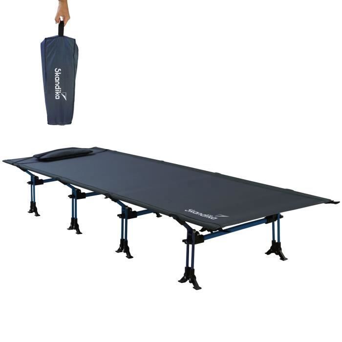 Skandika Tieva - Lit de Camp lit d'appoint de Camping - Pliant - Robuste - Jusqu'à 200 kg - 190 x 64 cm