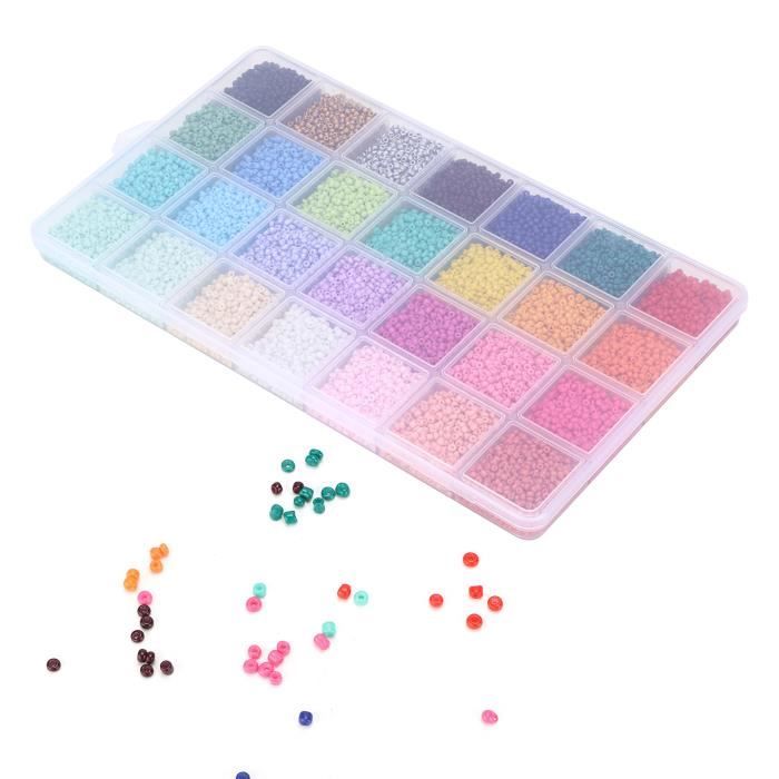 Zerone Perles pour bracelets 14000Pcs Bracelet Perles 28 Couleurs 2mm Perles De Rocaille En Verre pour la Fabrication de Bijoux DIY