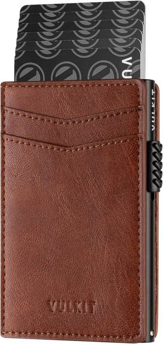BOPRKTM Porte-Cartes RFID Pop-Up Minimaliste Homme - 6 Cartes + Compartiment Cash, Design Fin Et Élégant !