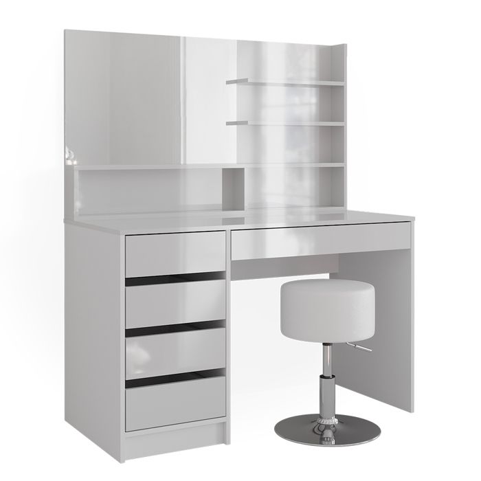 Coiffeuse Sherry 120cm avec tabouret Blanc Vicco 41291