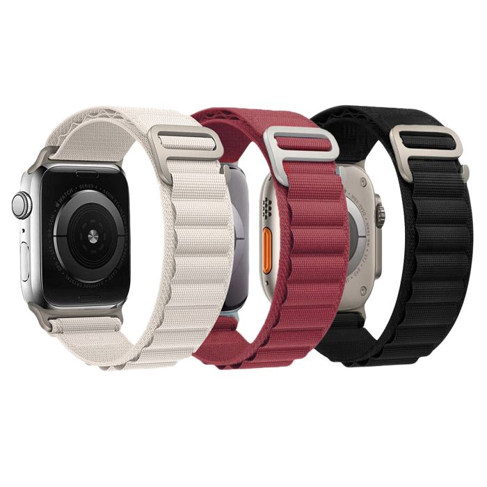 Pack 3 Bracelet Boucle Alpine Noir/Bordeau/Starlight compatible avec Apple Watch 42mm 44mm 45mm 49mm Serie 9 8 7 6 5 4 3 2 1 Pack 3 Bracelet Boucle Alpine Noir/Bordeau/Starlight compatible avec Apple Watch 42mm 44mm 45mm 49mm Serie 9 8 7 6 5 4 3 2 1