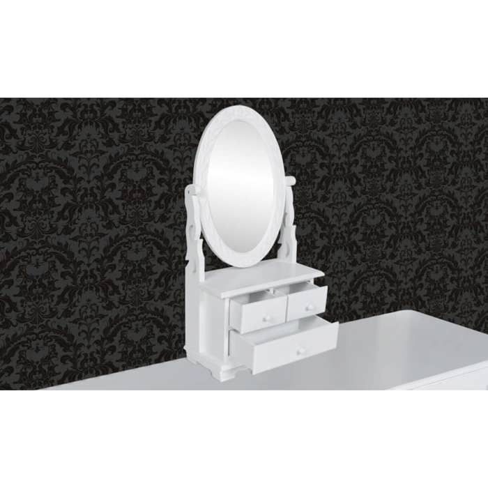Coiffeuse/Table de maquillage - avec miroir - pivotant ovale MDF SS054348
