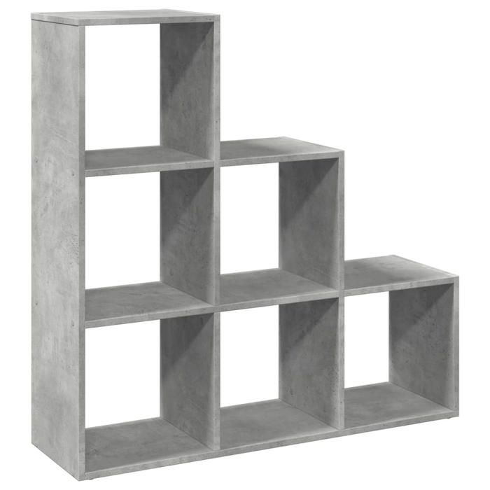 Etagère bibliothèque - mango - à 3 niveaux - Gris béton - 99x29x99 cm - M1973