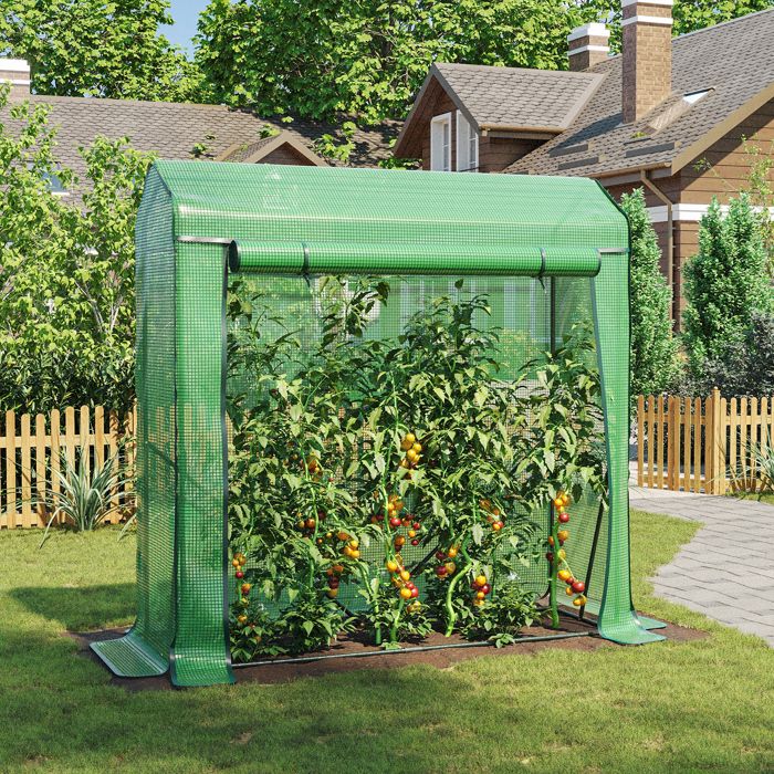 Serre De Jardin 100x50x150cm Avec Cadre Acier Et Film PE - Protection Tomates Et Plantes, Anti-Pluie