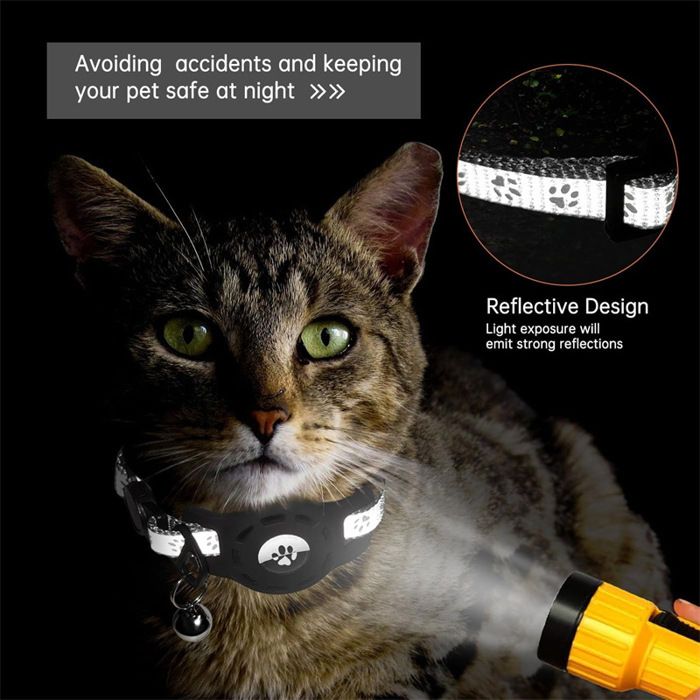 Meilleurs prix pour Collier de Suivi pour Animal avec Protection AirTag-Collier Réfléchissant pour Chat et Chien,Accessoire de Localisation