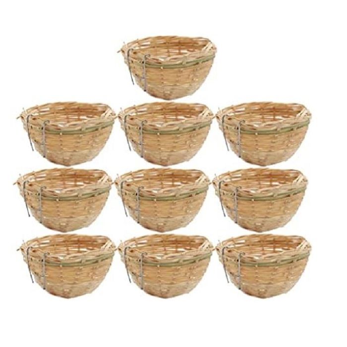 Comparer les prix de 10pcs nids d'oiseaux 10,2 cm, pour canaris, cages en bambou, nid d'oiseau en paille tissé à la main