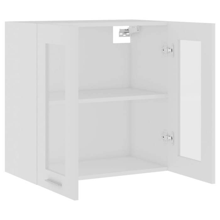 Promotion mai * Armoire en verre suspendue Lyon - Buffet de cuisine - Blanc 60x31x60 cm EU8385802521