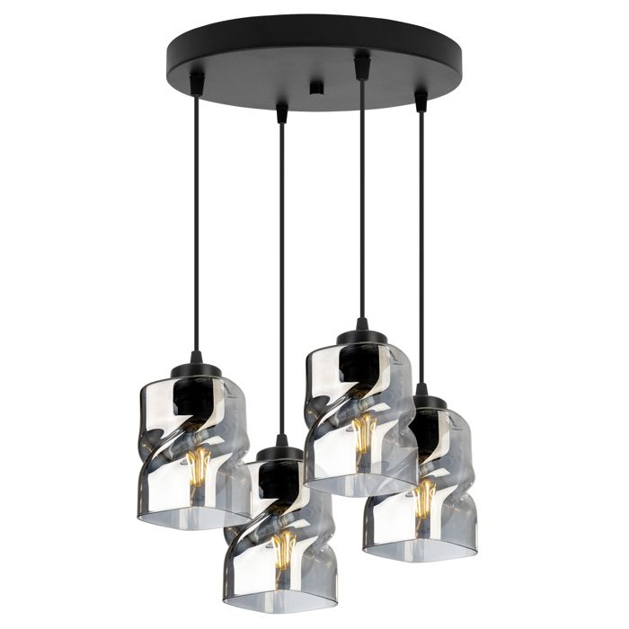 Lustre Suspendu - Light-Home - NIKI 2195/4/OW - Verre - Réglable - Noir