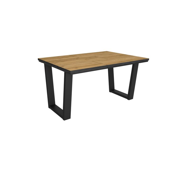 Table à manger Meuble Salle à Manger 140x90x74 cm Pour 6 personnes Chêne et noir RF3815 Table à manger Meuble Salle à Manger 140x90x74 cm Pour 6 personnes Chêne et noir RF3815