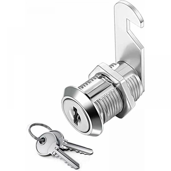 errure Batteuse Cylindre Verrou de Porte pour Armoire Serrure Batteuse a Came Barillet pour Boite aux Lettres Tiroir 30mm