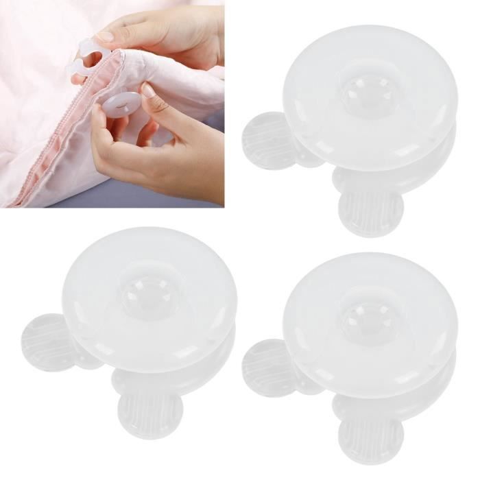 Clip de fixation de couette - QIILU - 20 pièces - Plastique - Lavable