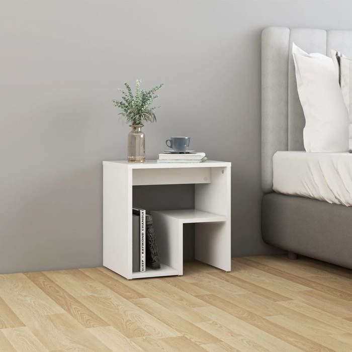 SALE 2025Armoire de Nuit - Table de chevet Blanc Table de chevet Blanc 40x30x40cm Aggloméré ABHT 8286229