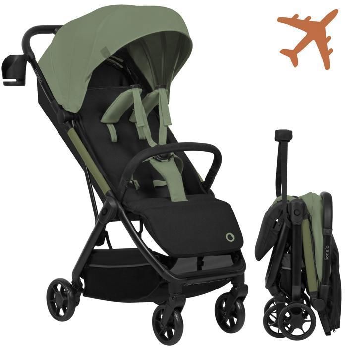 Poussette ultra-compacte LIONELO Julie Air - Pliage automatique - Compatible avion - Jusquà 22kg - Canopy UPF 50 - Sauge