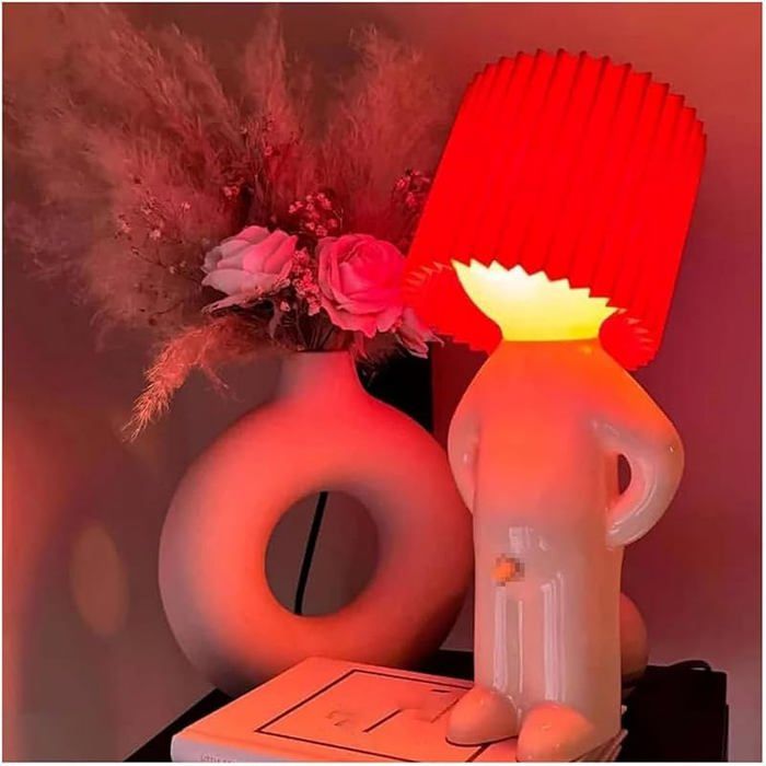 Lampe de nuit créative éléphant et homme timide cadeau original Saint-Valentin pour adultes - Rouge mu VEILLEUSE HORS PUERICULTURE