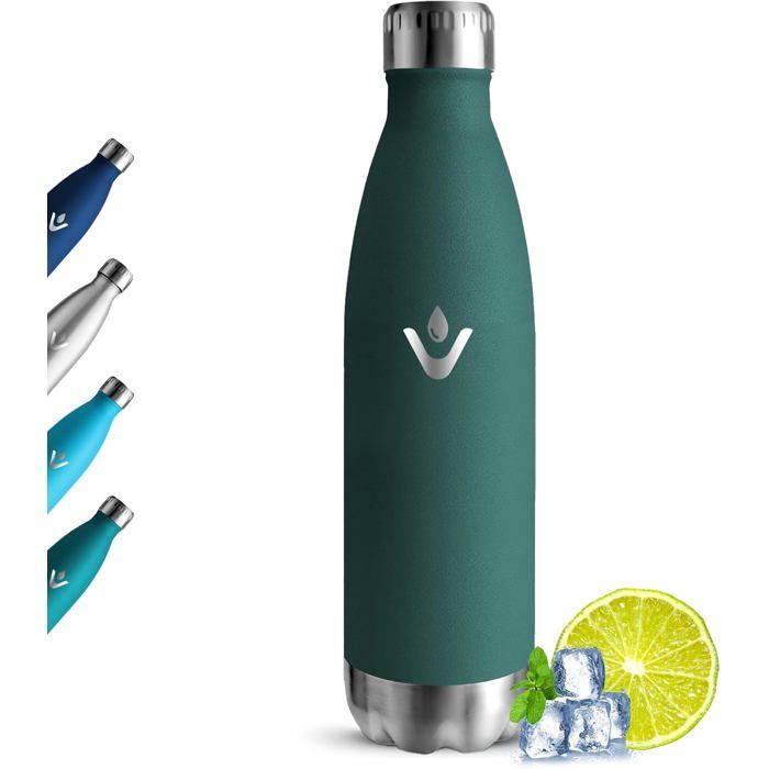 TRAHOO-Gourde Isotherme 750ml Gourde Inox 24h Froid et 12h Chaud Sans BPA Bouteille Isotherme Anti Fuite Bouteille deau [J247]