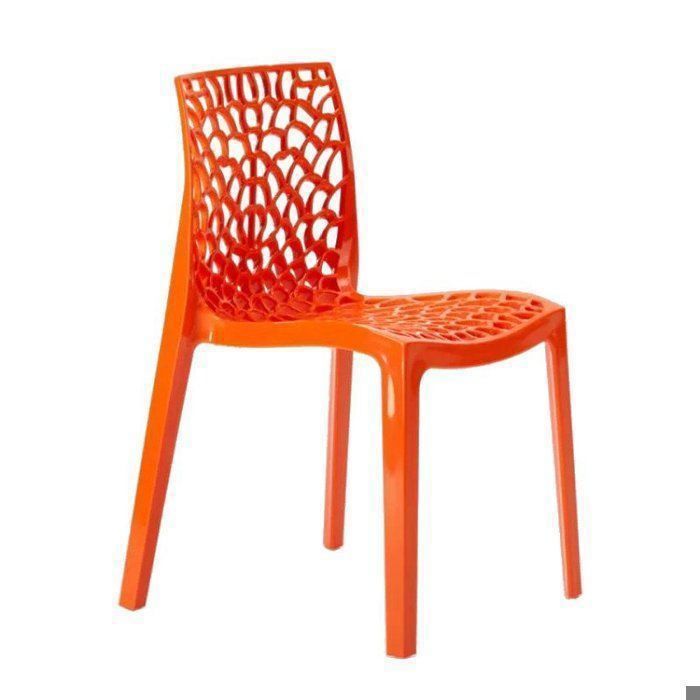 Chaise Polypropylène Design Nid dAbeille de Jardin Bistrot Gruvyer Grand Soleil - Orange Chaise Polypropylène Design Nid dAbeille de Jardin Bistrot Gruvyer Grand Soleil - Orange