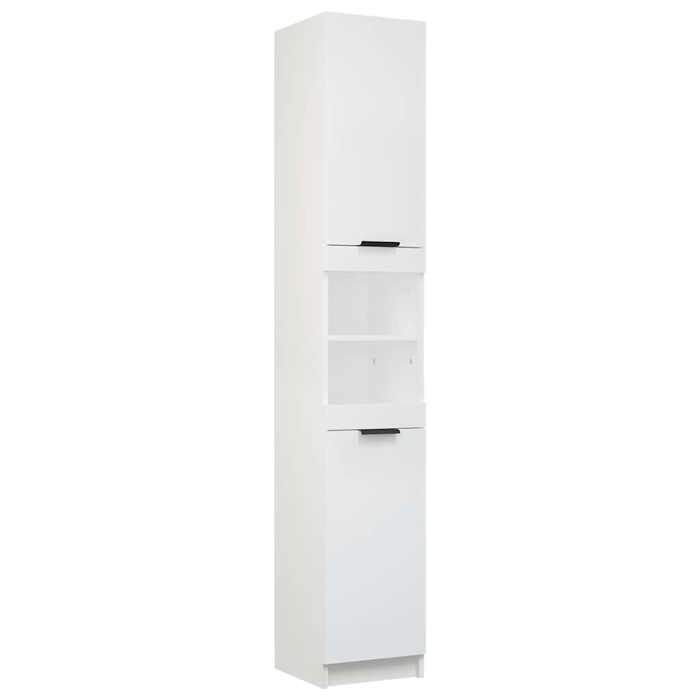 BEAU®Blanc Colonne/Armoire de salle de bain - ZENCORE - Contemporain - avec stockage - blanc 32x34x188 5cm bois dingénierie 6021920