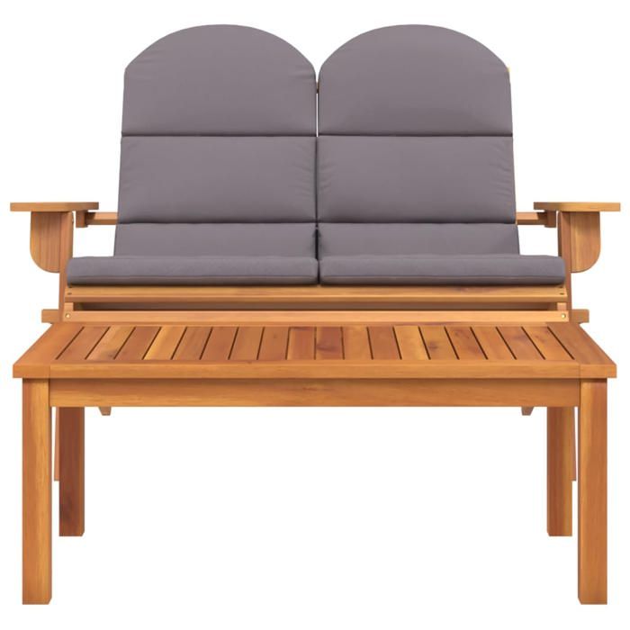 RebaisEnsemble de salon de jardin 1 PC - SWEETY - Banquette de repos - Adirondack 2 pcs bois acacia solide - 1/2 personnes LH49563