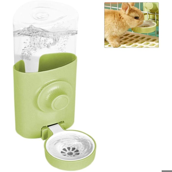 Biberon automatique lapin - Anti goutte hygiénique Matériau PP durable - Élevage petits animaux - 600 ml Vert