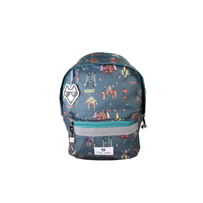 Sac à dos mini garçon POL FOX ROBOT  Maternelle  Bleu avec motif robot